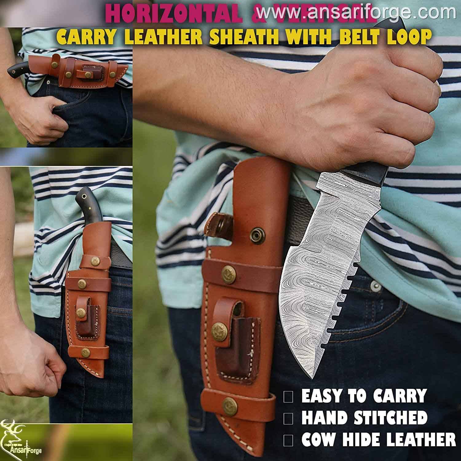 The hunted tracker knife with sheath for sale