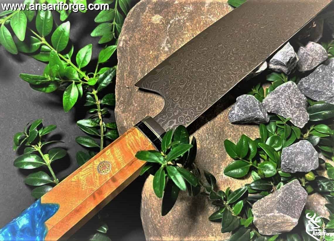 Professional Damascus Chefs Knife, 366-layer Handmade 8" Damascus Chef Knife, Japanese super Steel kitchen knives with sheath