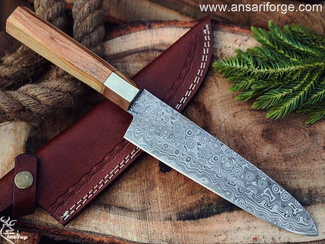 Custom Handmade 8 inch Damascus Steel Chef Knife