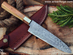 Custom Handmade 8 inch Damascus Steel Chef Knife