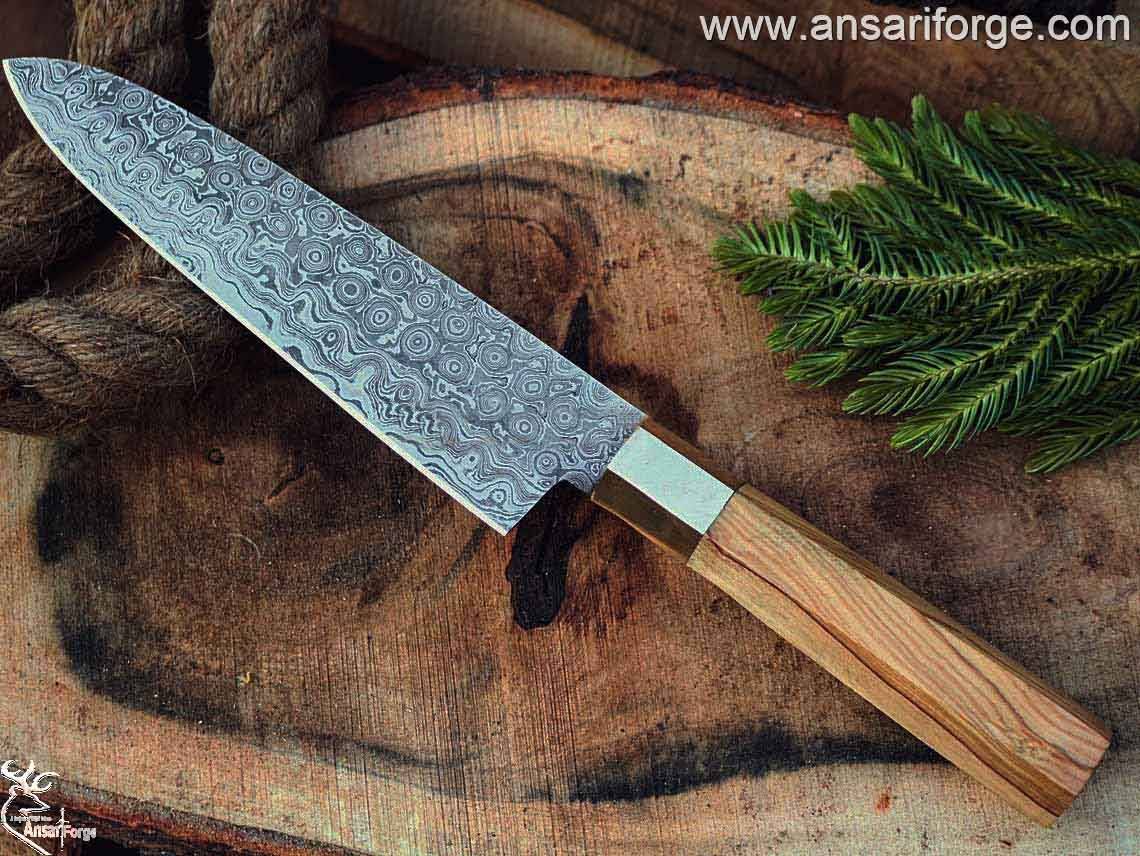 Custom Handmade 8 inch Damascus Steel Chef Knife