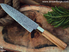 Custom Handmade 8 inch Damascus Steel Chef Knife