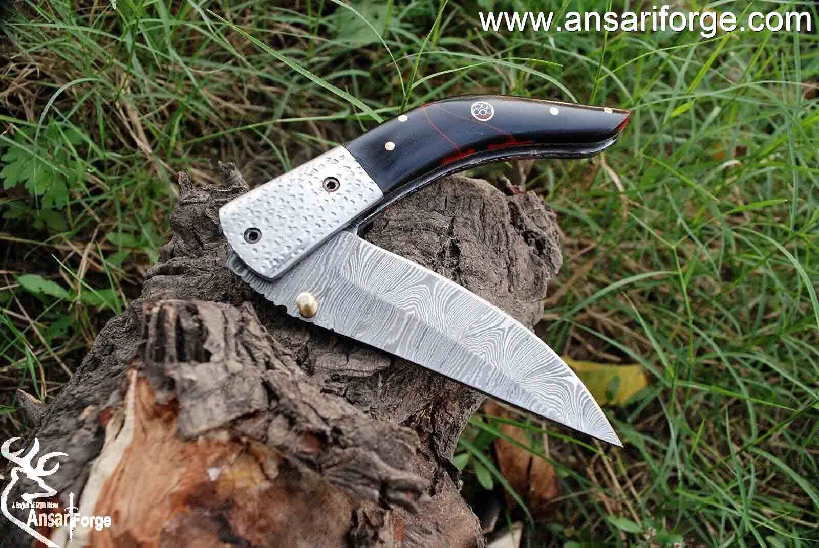 Handmade Damascus Steel Pocket Knife