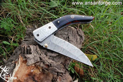 Handmade Damascus Steel Pocket Knife