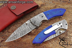 Damascus pocket EDC folding knife - New year sale offer