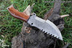 Custom Handmade Damascus Steel Tracker Knife - Stunning Handle Survival Hunting Knife With Sheath