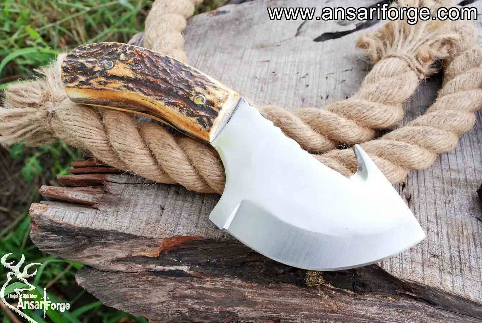 Best Deer Gutting Knife in Leather Sheath - Full Tang Hunting Knife for Field Dressing.