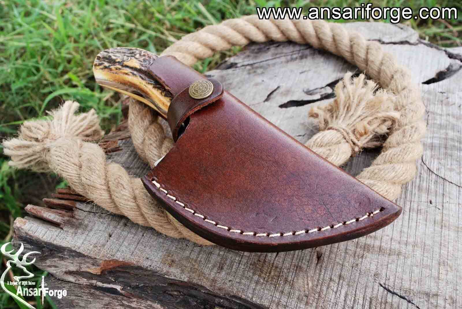 Best Deer Gutting Knife in Leather Sheath - Full Tang Hunting Knife for Field Dressing.