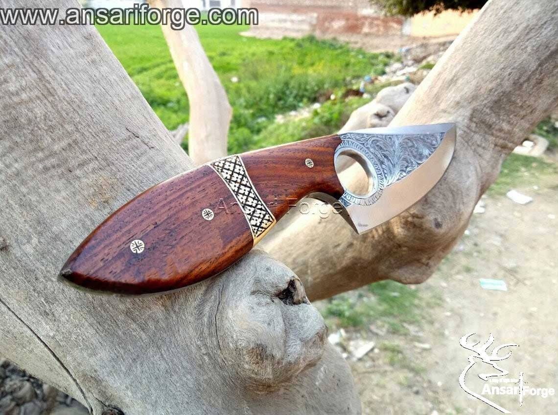 D2 tool steel engraved knife