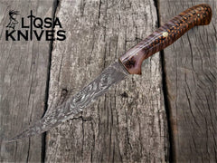 Custom made Damascus best fillet knife