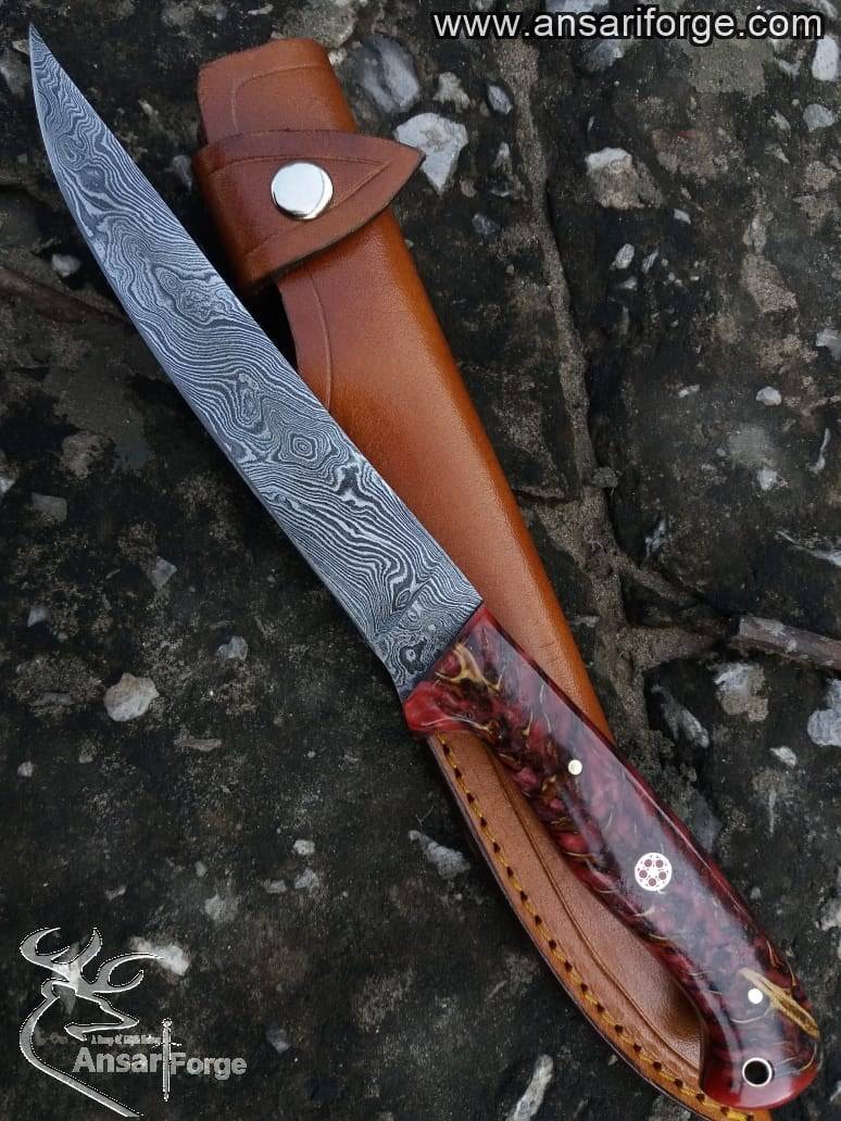 Custom Handmade Damascus Fish Fillet Knife - Black Friday sale