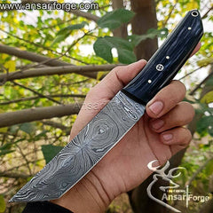 Custom Handmade Damascus Hunting Knife Japanese Tanto Knife