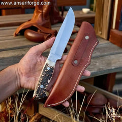 Custom Hunting Knife – Stag Antler Handle.