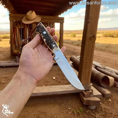 Handmade Deer Antler Knife by Ansari Forge.