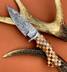 Damascus steel custom made Hunting knife Gift for him valentine day gift