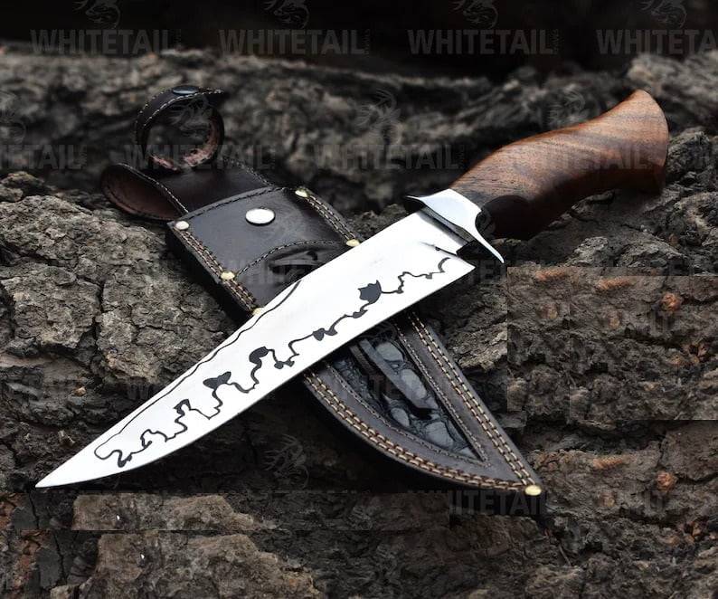 Camping Knife Custom Handmade Hunting Knife, Super Sharp Blade