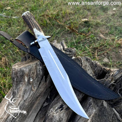 Custom Jim Bowie Knife handmade by Ansari Forge.