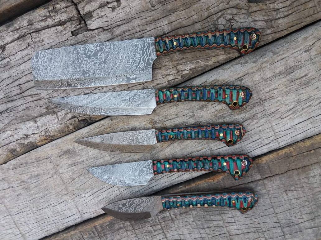 Japanese Damascus Steel Knife Set