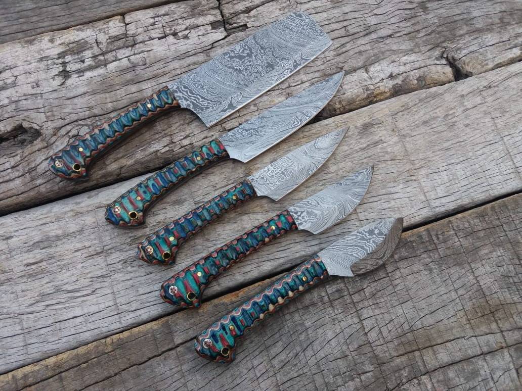 Japanese Damascus Steel Knife Set