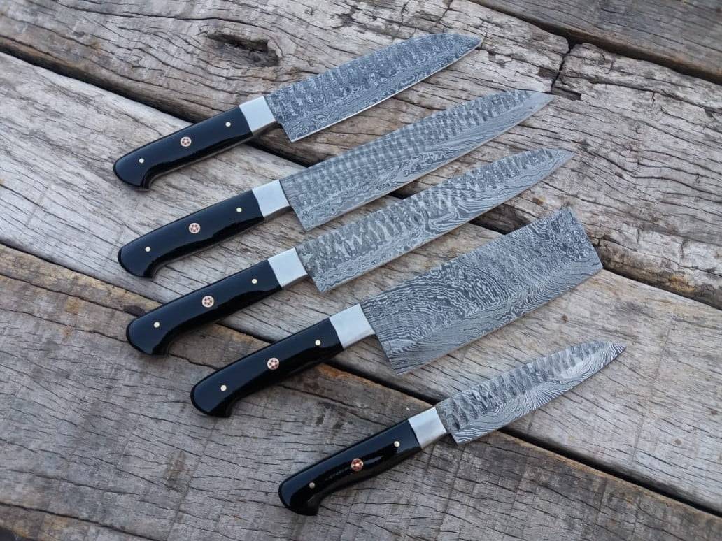 526 layer twisted Damascus chef knife close-up