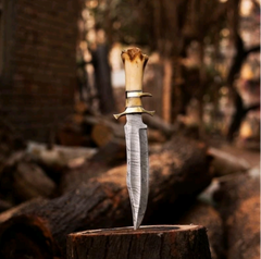 Damascus steel sub hilt big Bowie - Black Friday