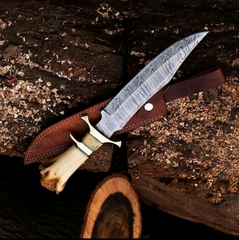 Damascus steel sub hilt big Bowie - Black Friday