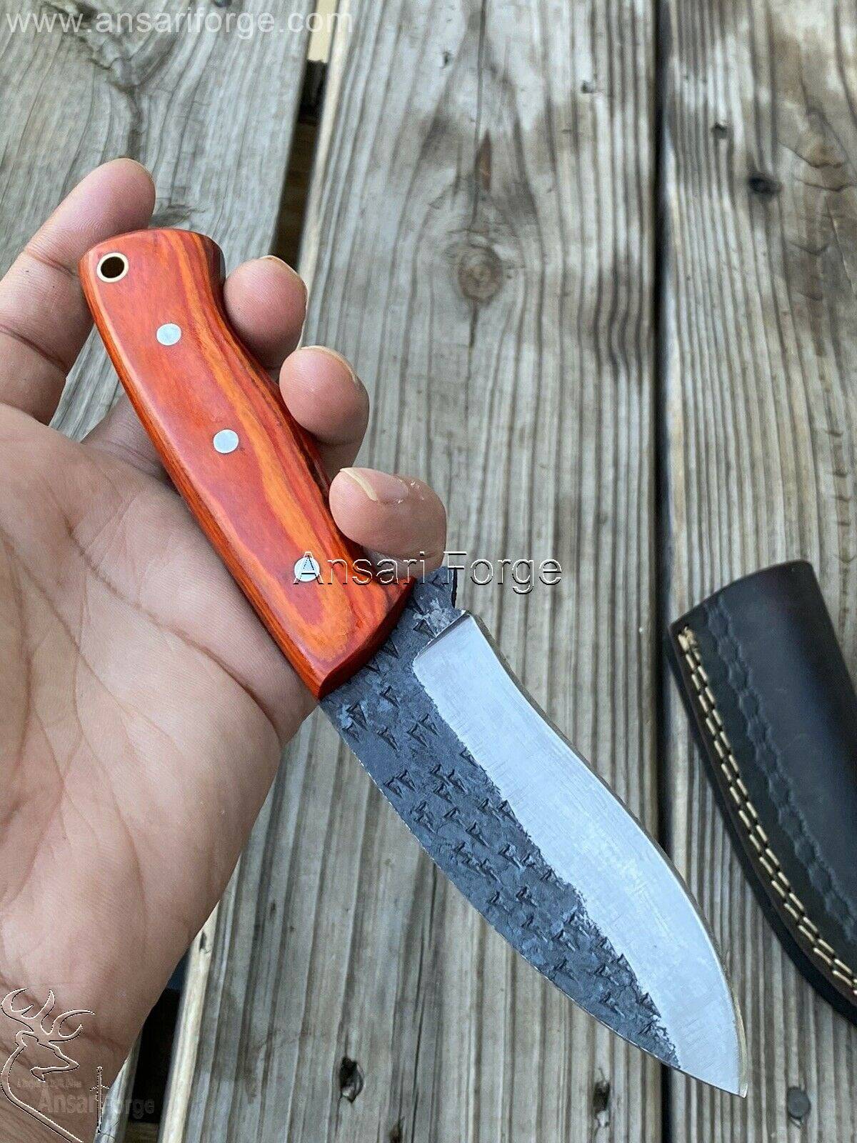 Custom made forged railroad hunting knife