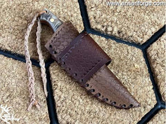 Custom made 420 J2 steel mirror finish blade hunting knife with sheath