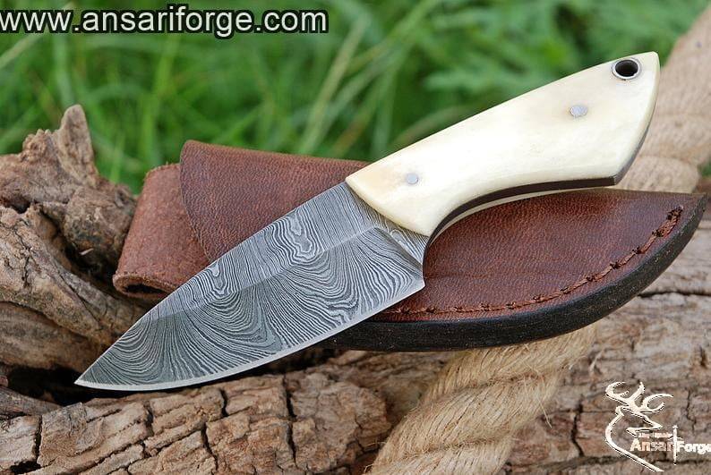 Damascus steel bone handle EDC knife - Black Friday Offer