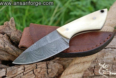 Damascus steel bone handle EDC knife - Black Friday Offer