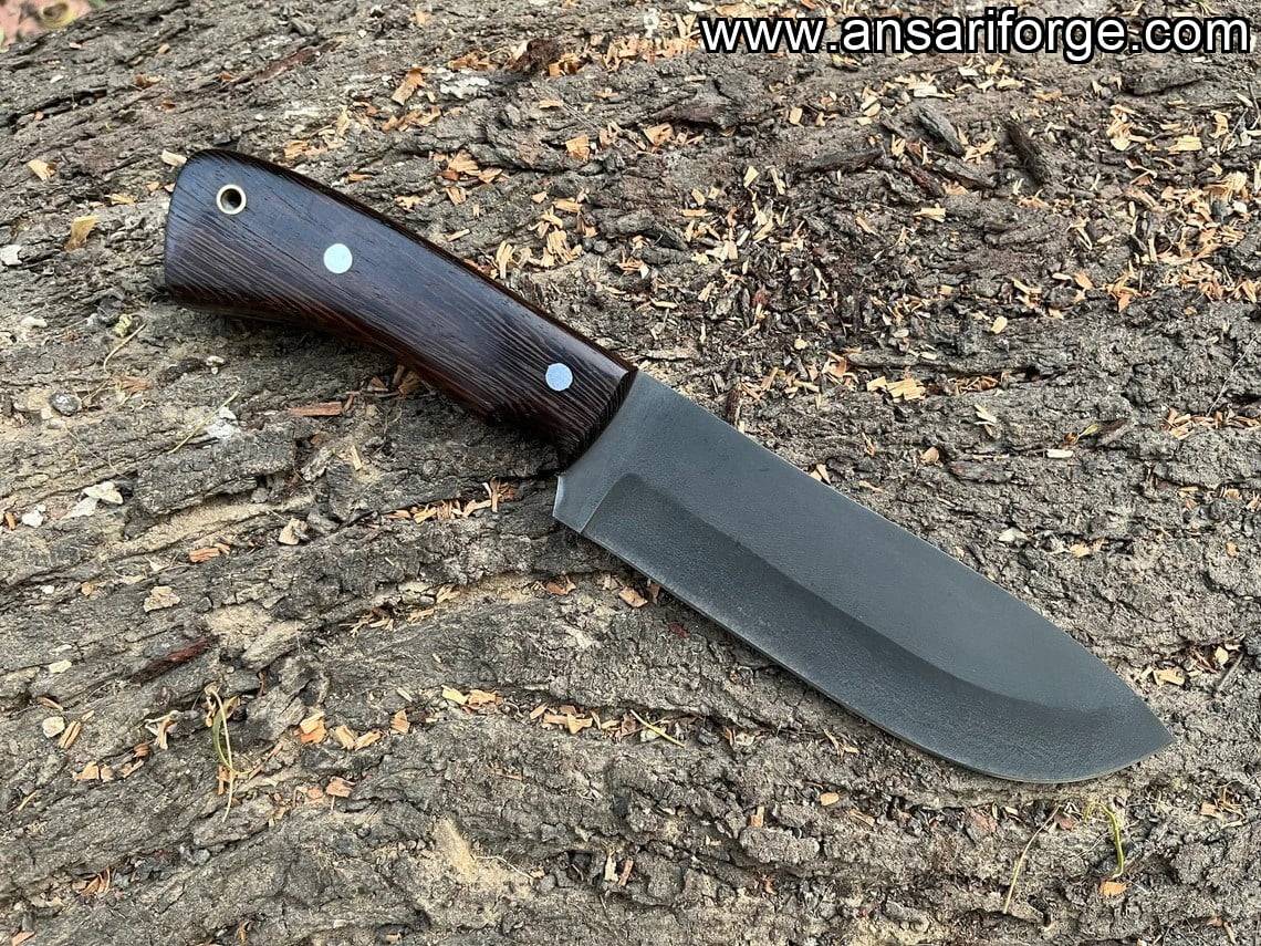 Hand forged 1095 bushcraft knife 10" - Custom made hunting knife with sheath