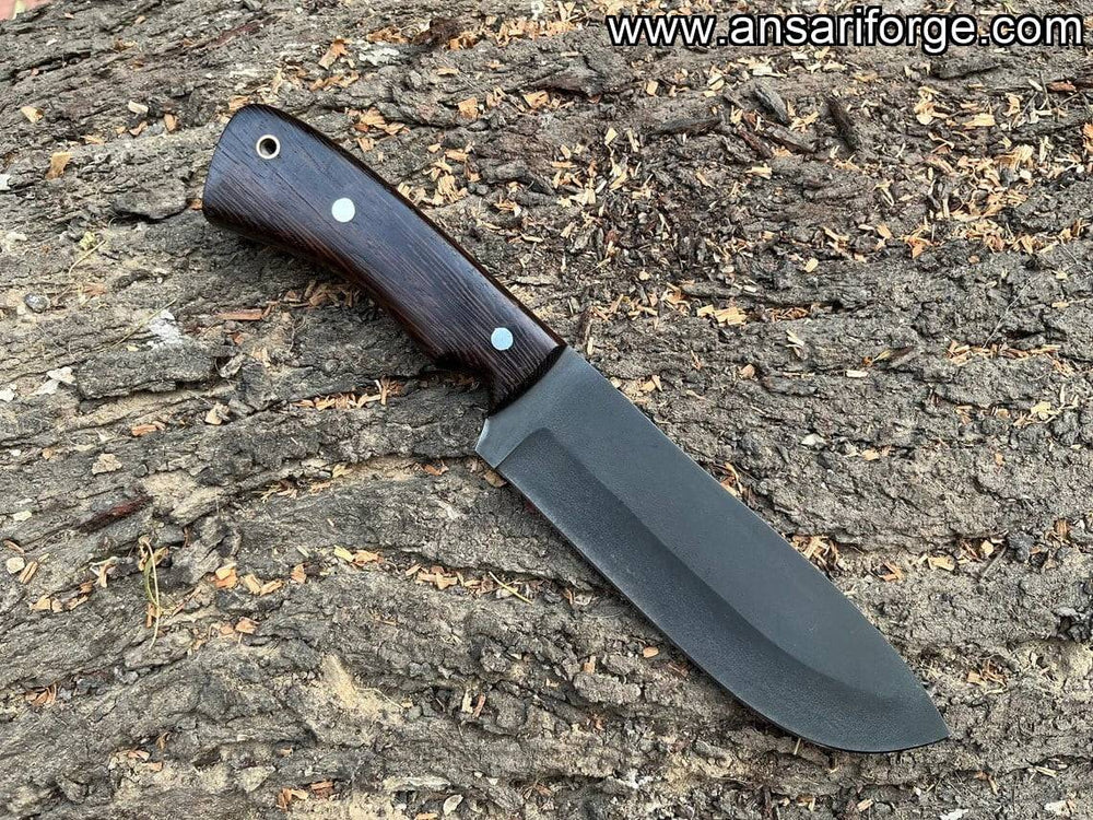 Hand forged 1095 bushcraft knife 10" - Custom made hunting knife with sheath