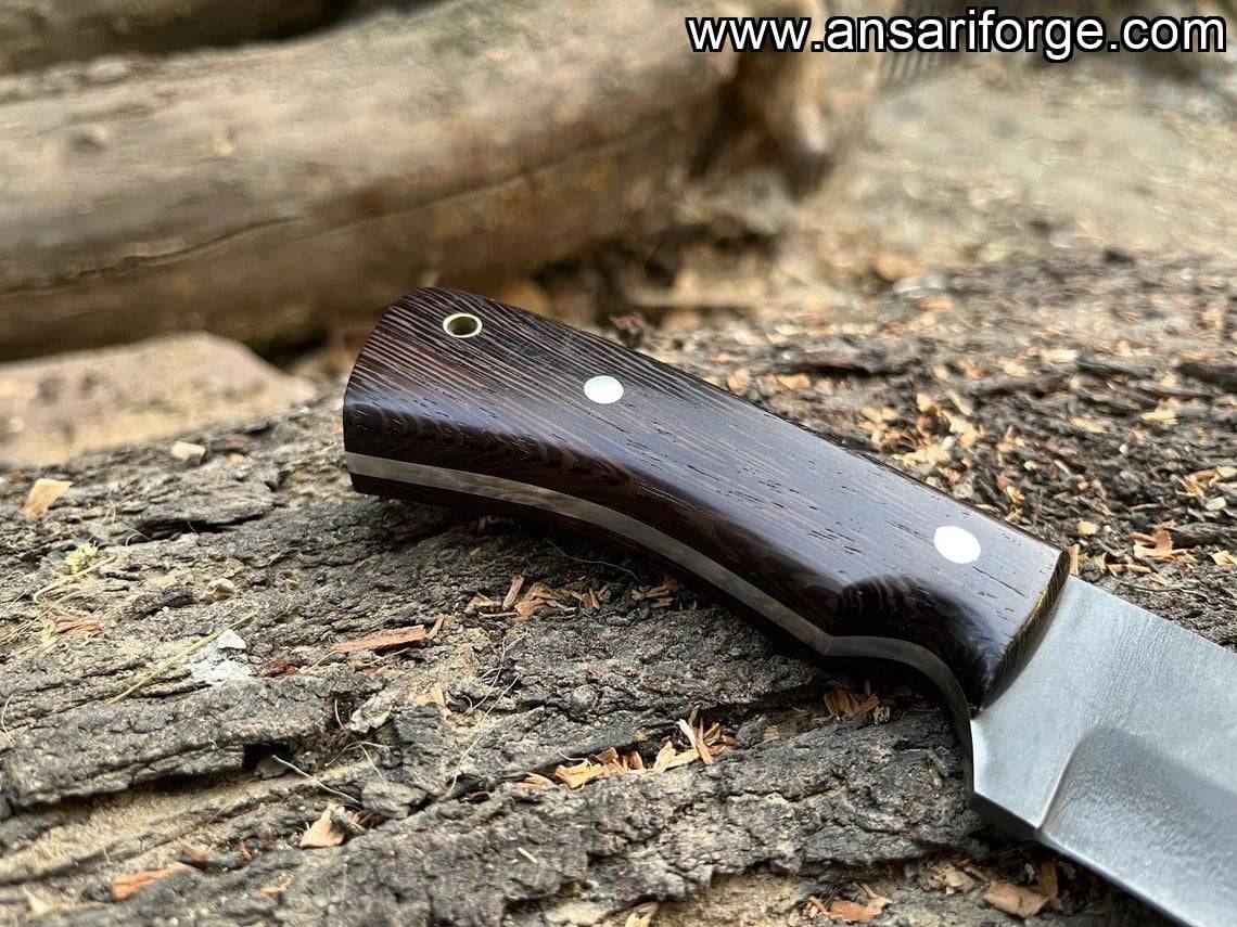 Hand forged 1095 bushcraft knife 10" - Custom made hunting knife with sheath