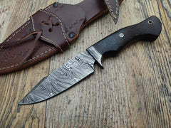 Custom Handmade Damascus Steel Hunting Knife - Bushcraft knife