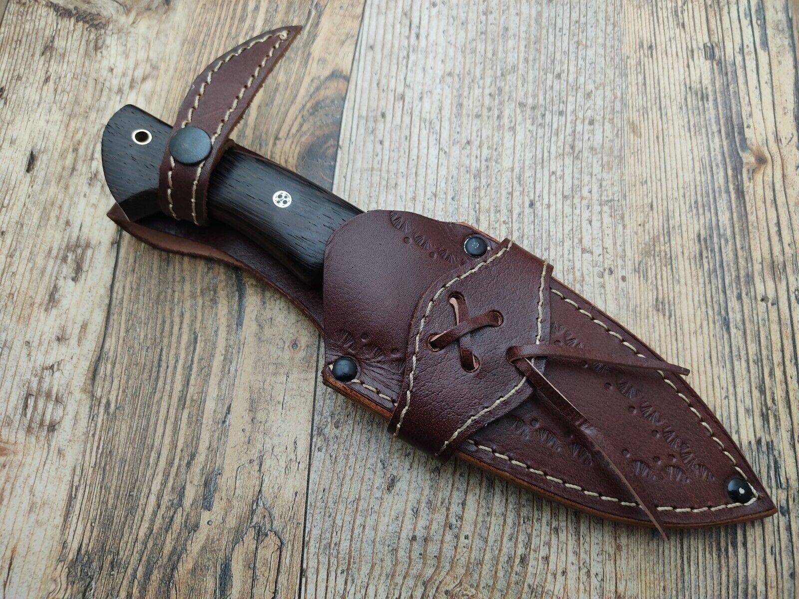 Custom Handmade Damascus Steel Hunting Knife - Bushcraft knife