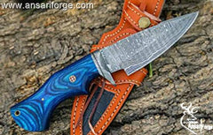 10 Inch Fixed Blade Damascus Hunting Knife With Sheath