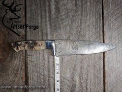 Damascus steel professional chef knife kitchen knife with sheep horn handle