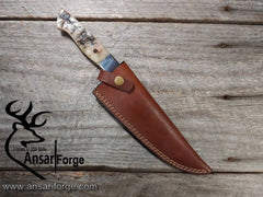 Damascus steel professional chef knife kitchen knife with sheep horn handle