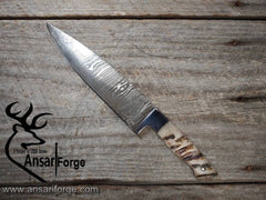 Damascus steel professional chef knife kitchen knife with sheep horn handle