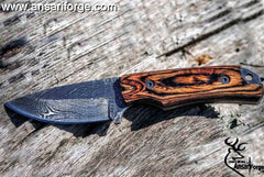 Beautiful Custom Handmade Damascus Steel Hand Forged Skinner Knife for Hunting deer Skinning