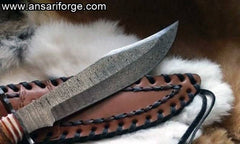 Damascus Hunting Knife Stag Horn Handle