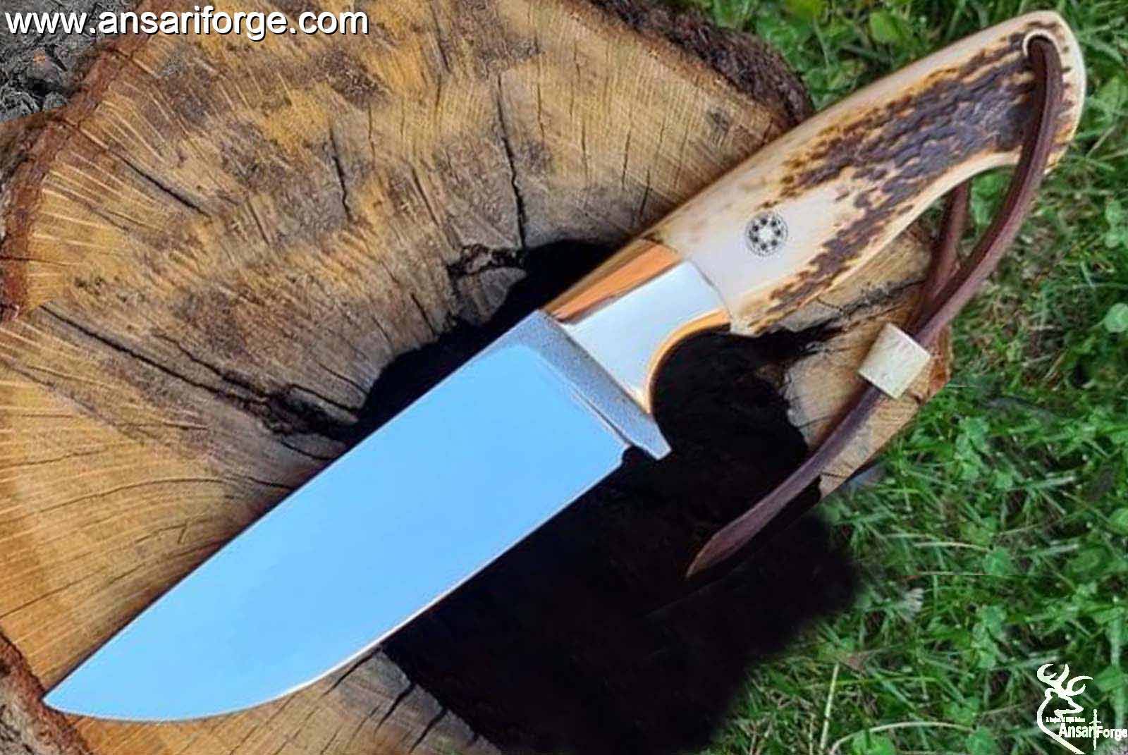 Best Fixed Blade Knife - Handmade D2 Steel with Antler Handle.