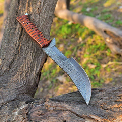 Custom Handmade Hand FORGED DAMASCUS STEEL TRACKER HUNTING Fix Blade Knife