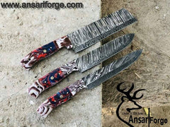 Damascus steel 3 Pc kitchen knives set - New year sale