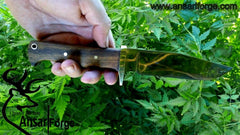 D2 tool steel mirror polished hunting knife