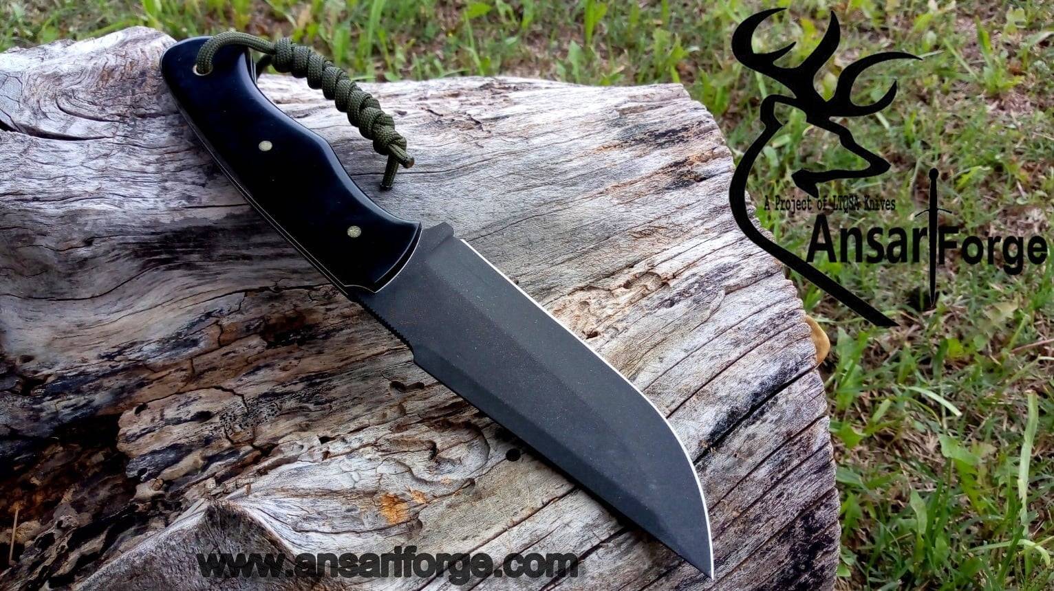 D2 tool steel high carbon hunting knife powder coated