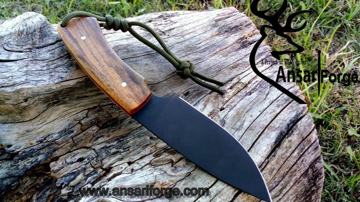 D2 tool steel hunting knife powder coated hunting knife