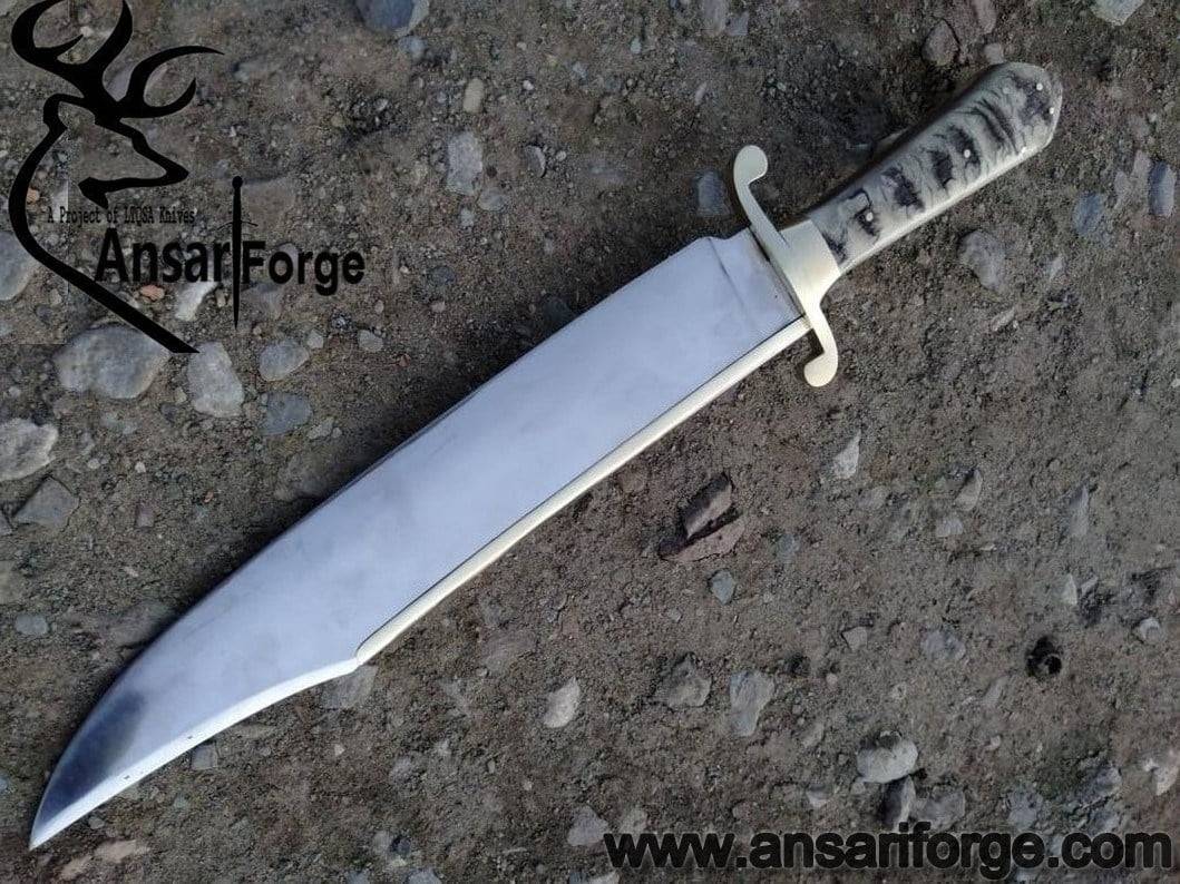 custom handmade hunting Bowie knife D2 blade hunting Bowie