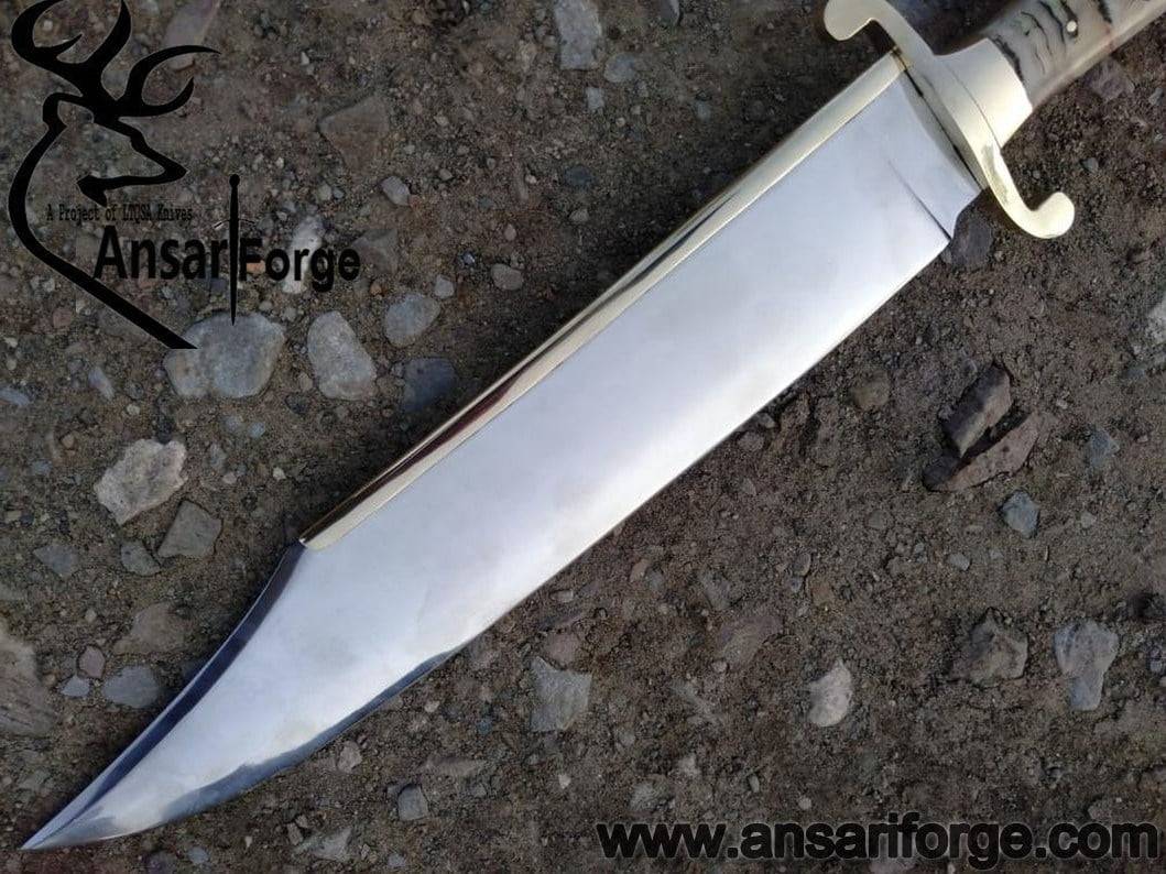 17'' long custom handmade hunting Bowie knife D2 blade hunting Bowie