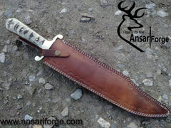 17'' long custom handmade hunting Bowie knife D2 blade hunting Bowie
